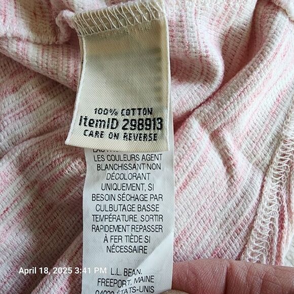 LL Bean M Reg Dress Tunic Pink White Heather 3/4 Sleeves 100% Cotton Back Zip - Picture 5 of 10